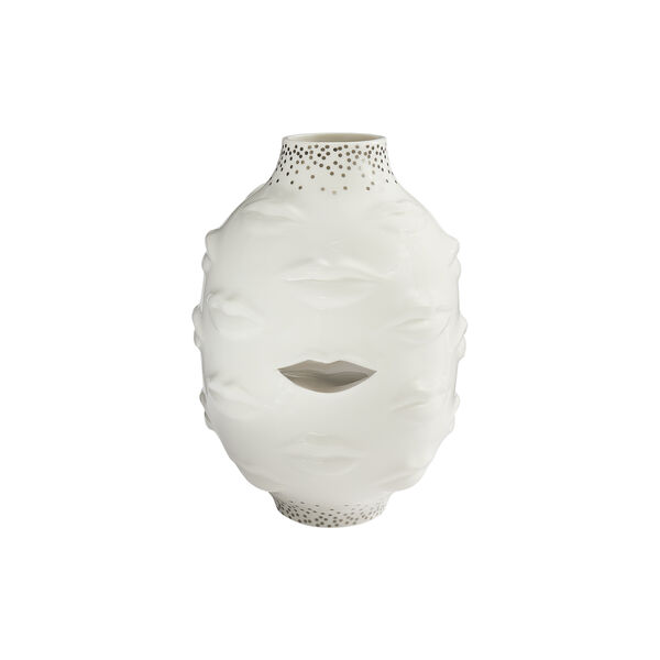 Sparkling Round Gala vase , white/silver, Jonathan Adler