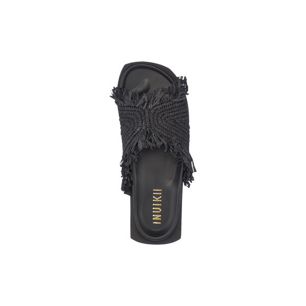 Raffia moon sandaler, black, Inuikii
