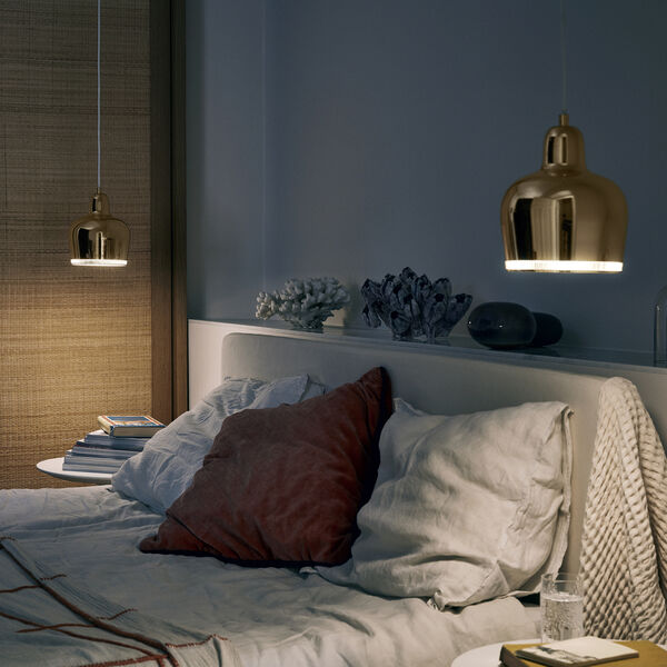 Pendant Light A330S “Golden Bell“, unvarnished brass, Artek