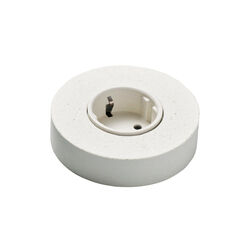 KLOSS Stikkontakt Rund, hvit betong, Kjaer + Loege