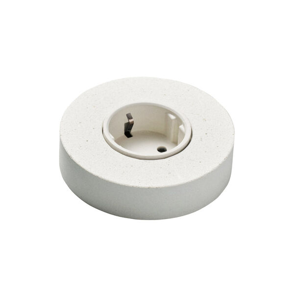 KLOSS Stikkontakt Rund, hvit betong, Kjaer + Loege