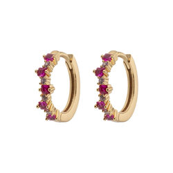 Mixed Medium Hoops, cerise, Emilia by Bon Dep