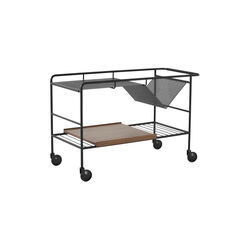 Alima NDS1 trolley, matt black/lacquered walnut, &Tradition