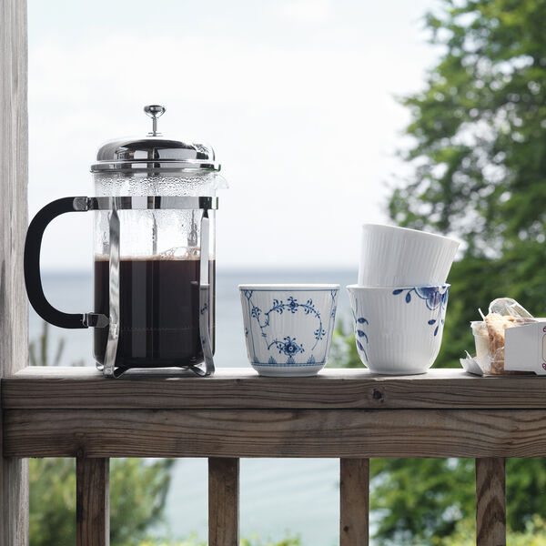 Hvit Riflet termokopp, Royal Copenhagen