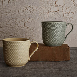 Rhombe Earth Kopp med hank, marble, Lyngby Porcelæn