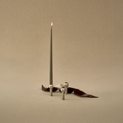 Stoff Nagel kronelys, st&oslash;vete gr&oslash;nn, STOFF Nagel