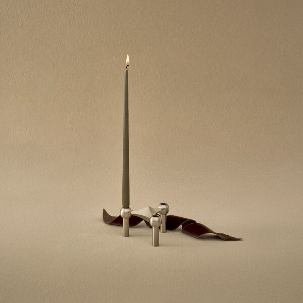 Stoff Nagel kronelys, st&oslash;vete gr&oslash;nn, STOFF Nagel