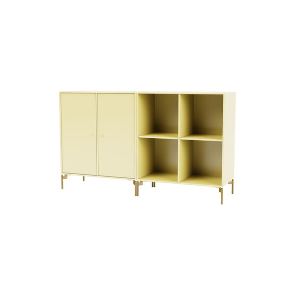 PAIR Classic bred skjenk med ben i messing, 159 camomile, Montana Furniture
