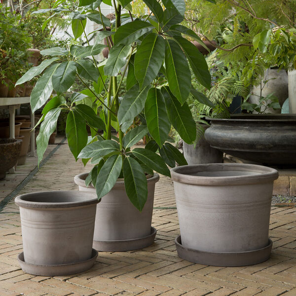Galestro RAW potte med underfat, grey, Bergs Potter