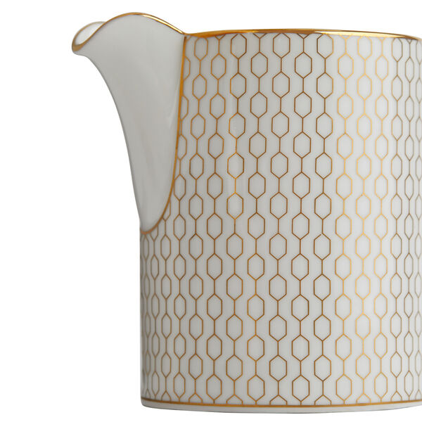Gio Gold sukkersk&aring;l og fl&oslash;tekanne, gull/hvit, Wedgwood
