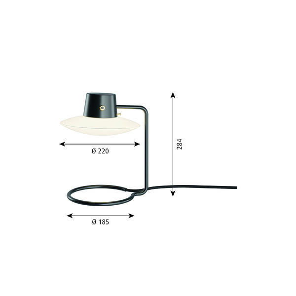 AJ Oxford bordlampe, opal, Louis Poulsen