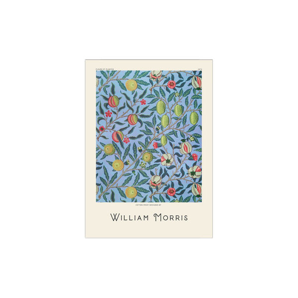 William Morris Fruits on blue 30x40 cm, Poster & Frame