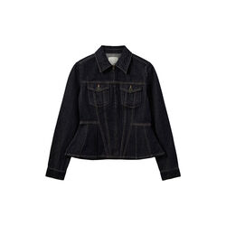 SAVAKISW SLIM FIT RAW DENIM JACKET, 5090 dark denim blue, Sofie Schnoor