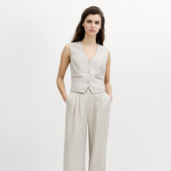 MISHA SUITING FITTED WAISTCOAT, stone neutral, French Connection