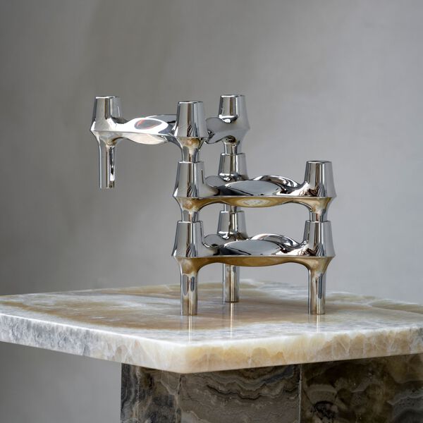 STOFF Nagel BMF lysestake 3 stk., krom, STOFF Nagel