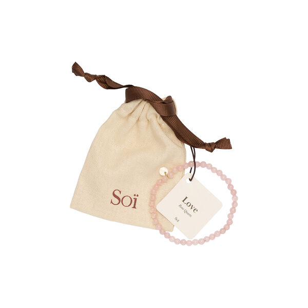 Petite Rose Quartz Stretch Armb&aring;nd, So&iuml;