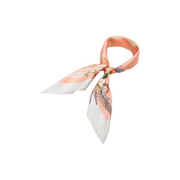 Coral Flora silkeskjerf, korallrød, Flora Danica Denmark