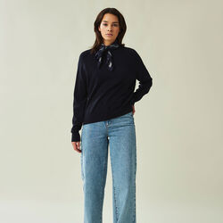 Freya Cotton/Cashmere genser, mørkeblå, Lexington