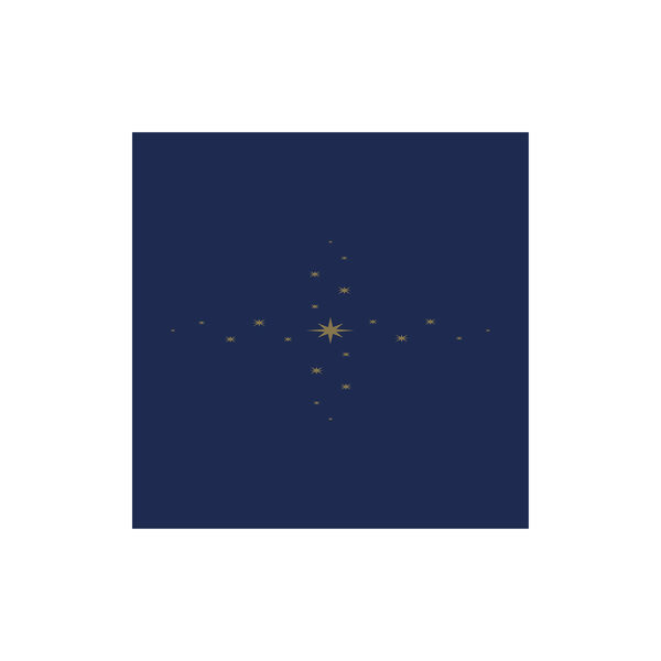 Duk med stjerner, midnattbl&aring;, Langkilde & S&oslash;n