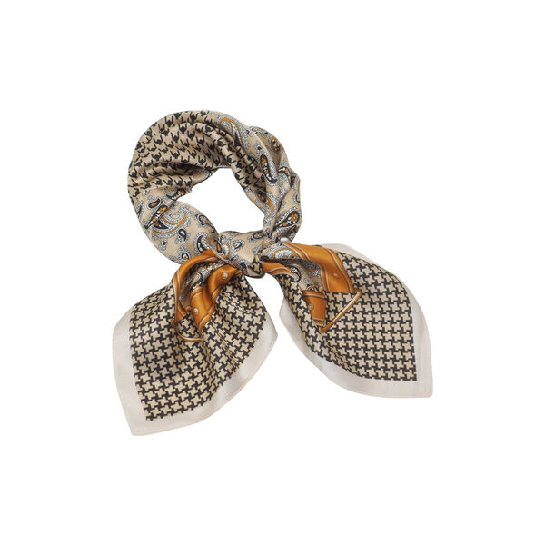 Silkeskjerf, beige/cognac, 7 DAYS