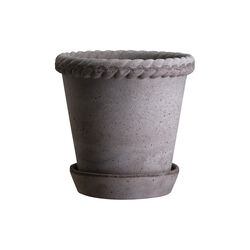 Emilia RAW potte med underfat, grey, Bergs Potter