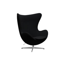 Egg&trade; 3316 loungestol, Christianshavn 1175 black uni/satin brushed aluminium, Fritz Hansen