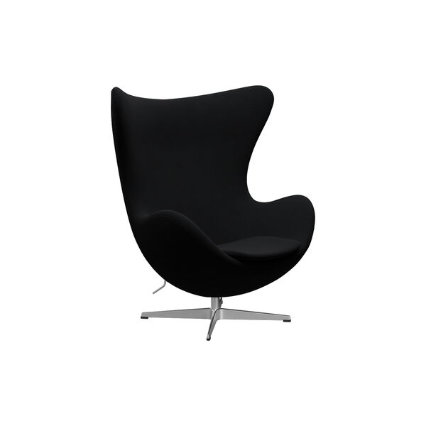 Egg&trade; 3316 loungestol, Christianshavn 1175 black uni/satin brushed aluminium, Fritz Hansen