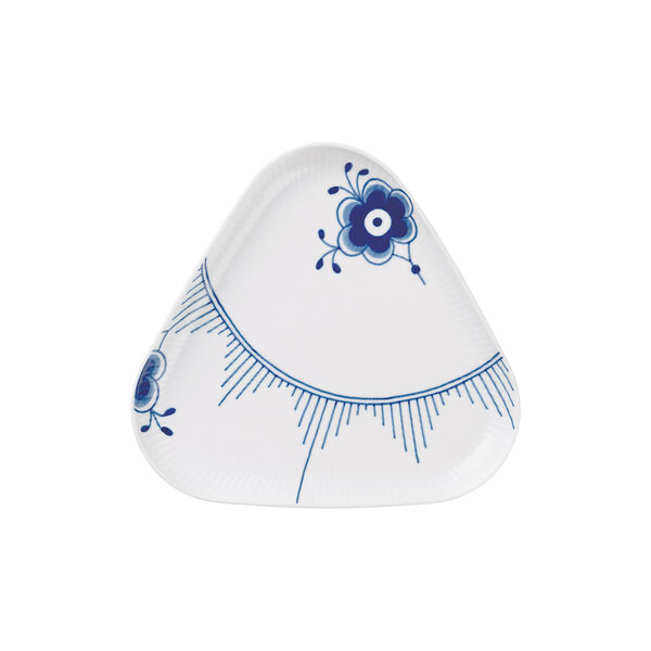 Bl&aring; Mega Riflet trekantet tallerken, Royal Copenhagen