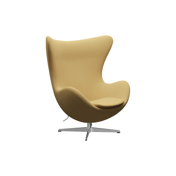 Egg&trade; 3316 loungestol, Christianshavn 1110 yellow/satin brushed aluminium, Fritz Hansen
