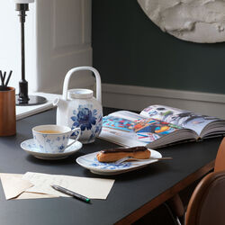 Musselmalt Riflet kopp med underskål 28 cl, Royal Copenhagen