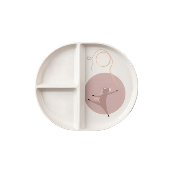 Tastii tallerken 3 rom, teeny toes, Sebra