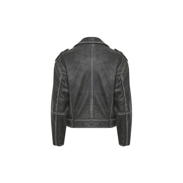 MWGilo Leather Jacket, medium grey retro wash, My Essential Wardrobe