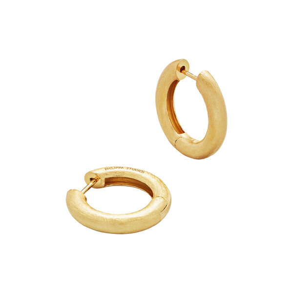 Bold Satin Hoops Large, gull, Philippa Studios