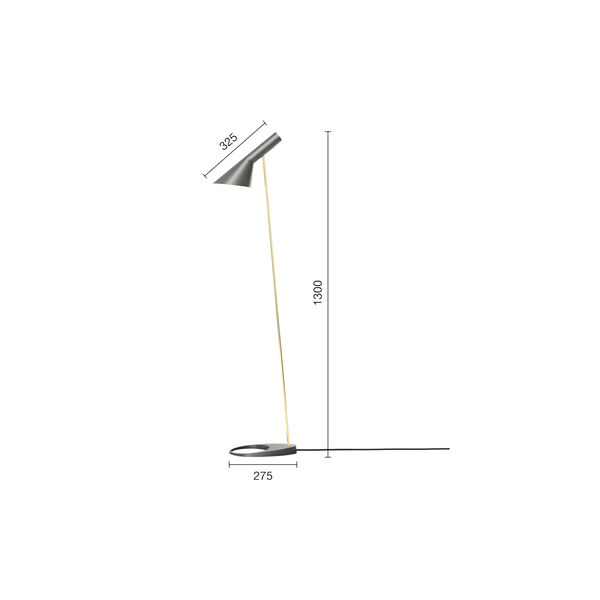 AJ gulvlampe, brass/warm grey, Louis Poulsen