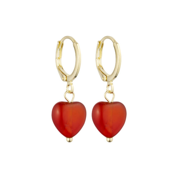 Alma Red Jade Heart &oslash;reringer, So&iuml;