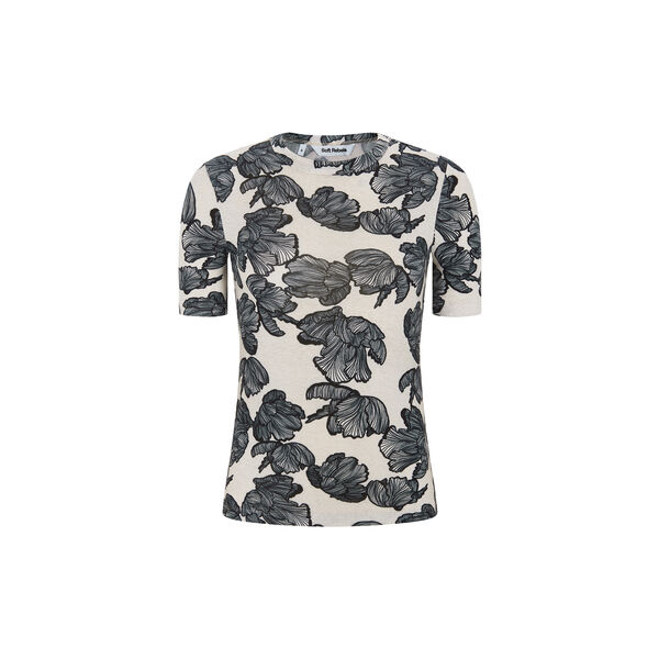 SRRoman SS Top Printed, flower frill arctic wolf, Soft Rebels