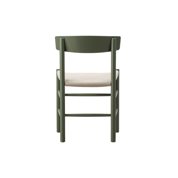 J39 Mogensen stol med polstret sete, khaki green/natural canvas, Fredericia Furniture