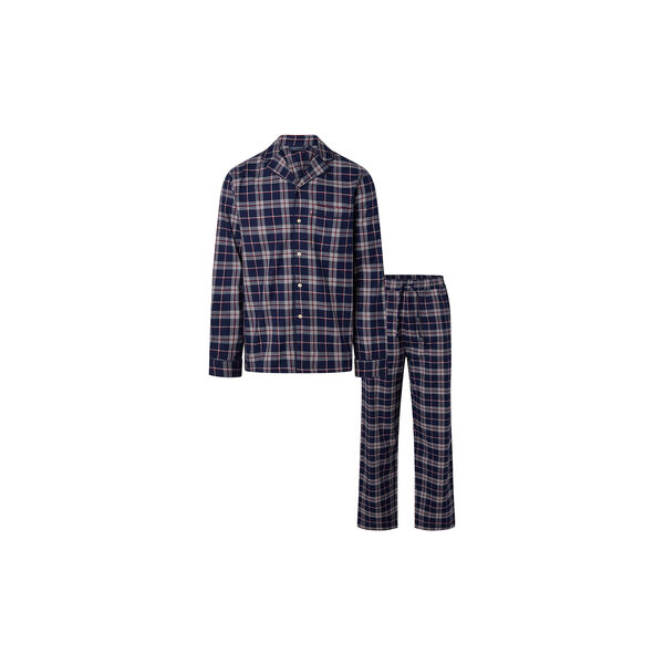 Checked Flannel Pajama Set, blue multi check, Lexington