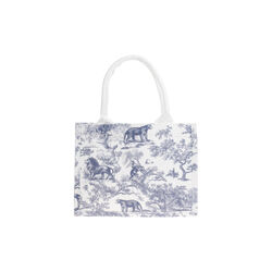 Canvas Tote Small, country blue savannah pattern, DARK department