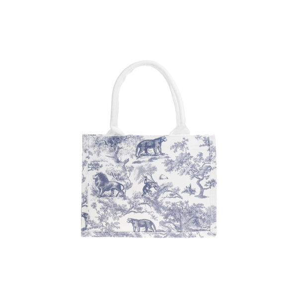 Canvas Tote Small, country blue savannah pattern, DARK department