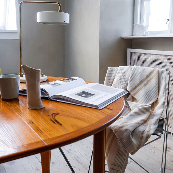 Iris pledd, beige/grey, ELVANG