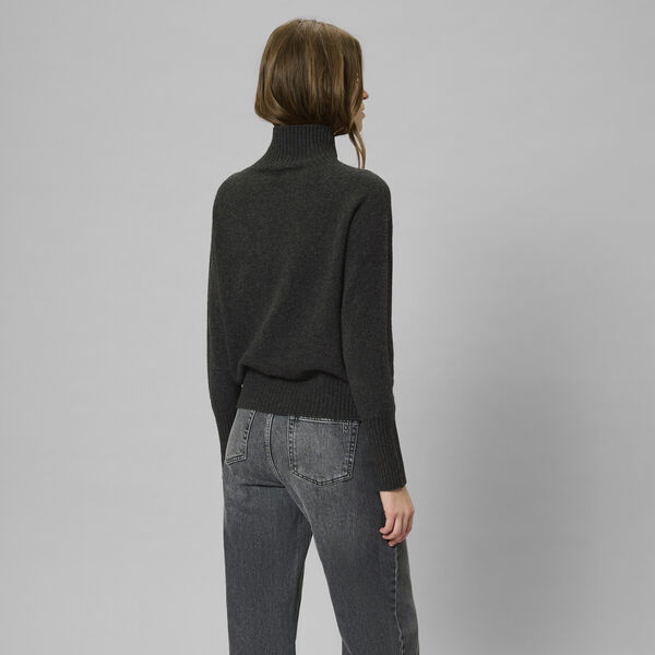 MWTracy Knit High Neck pullover, dark grey melange, My Essential Wardrobe