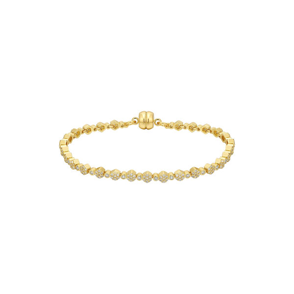 Hex Pave Disc armbånd, gull, Luv Aj