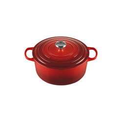 Signature st&oslash;pejern rund gryte &Oslash; 28 cm, cerise, Le Creuset