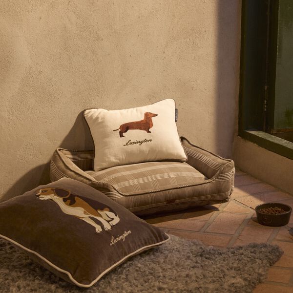 Putetrekk med hundemotiv, lt beige multi Putetrekk med hundemotiv, lt beige multi, Lexington