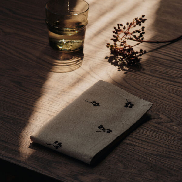 Baies Servietter 4 stk., natural/dark chocolate, Ferm Living