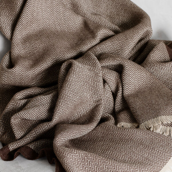 Herringbone pledd, chocolate/beige, ELVANG