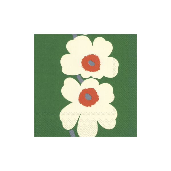 Lunsjserviett Marimekko Unikko 60-årsjubileum, grønn Lunsjserviett Marimekko Unikko 60-årsjubileum, grønn, Vinding
