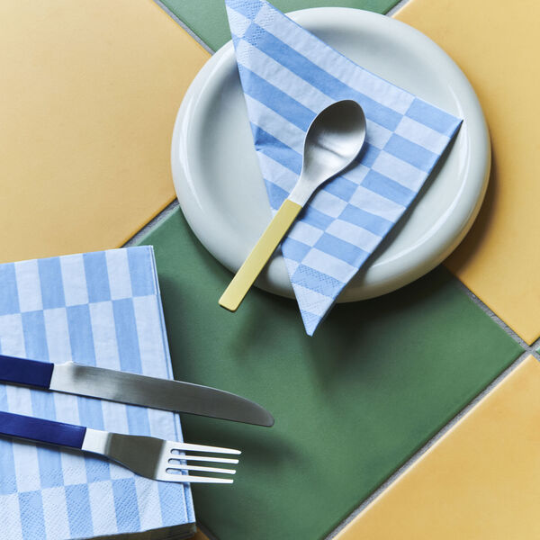 Pattern servietter lunch, light blue/dusty blue pillar stripe, HAY