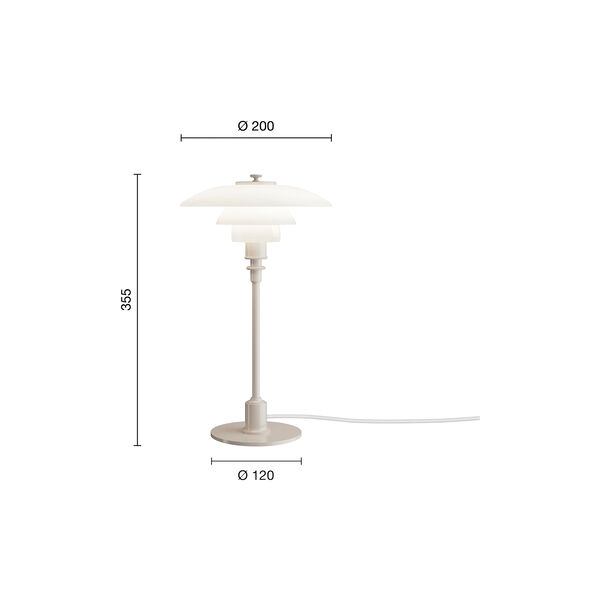 PH 2/1 Bordlampe, glossy beige, Louis Poulsen